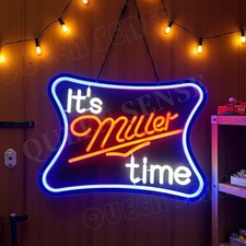It's Miller Time Beer Bar LED Neon Sign With Dimmer USB Powered Adjustable Light picture