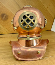 Scuba Diving Helmet  Copper Solid Brass 8.5 Inch Nautical Steampunk VTG Replica picture