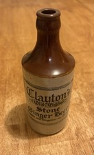 Clayton's Old English Stone Ginger Beer Bottle Vintage British Ceramic Stoneware picture