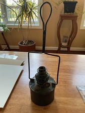 Antique H.G. Moehring Center Draft Oil Lamp Base Bail Handle 1870s Pat picture