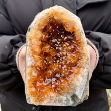 2.86LB Natural Citrine Geode Crystal Cluster Quartz Mineral Specimen Healing picture