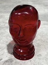 Mannequin Head 12” Tall Ruby Red Glass Wig & Hat Display picture