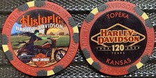 Historic Harley-Davidson®  120 Year Anniversary Collectible Poker Chip Red/Black picture