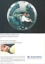 1965 EASTERN AIR LINES Boeing 727 Whisperjet AD airways advert PILOTS IN COCKPIT picture