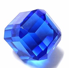 46.57 Ct Lab Created Flawless Blue Sapphire Cube Shape IGL Loose Gemstone 6GHJ picture
