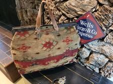 True Antique c 1860s CARPET BAG Civil War Era Travel Doctors Handbag Tote Museum picture