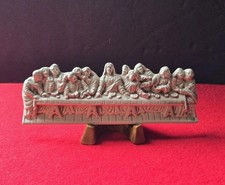 Vintage 1986 Ceramic Last Supper Jesus Apostles Relief Plaque  picture