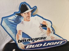 2000 Tim McGraw Bud Light Metal Sign (33 X 24)  picture