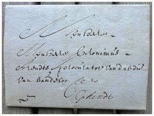 BELGIUM OLD LETTER 1669 BRUGES BRUGGE LAS AUTOGRAPH OLD MAIL 1600's picture