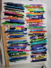 Lot of 100 Click MECHANICAL PENCILS Advertising Bic Pentel PaperMate Pentech + picture