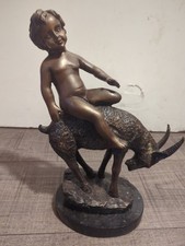 ANTIQUE CHARLES VALTON FRENCH BRONZE VICTORIAN STATUE c.1900's picture