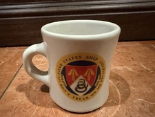 MIL-ART USS AMERICA CV-66 SHIP DON'T TREAD ON ME VICTORY COFFEE MUG CUP EUC picture