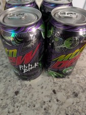 Mtn Dew Pitch Black (2023 Limited Edition) Four 12 oz cans Unopened picture