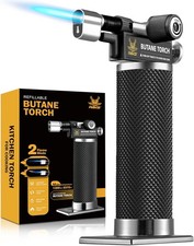 Butane Torch Lighter Dual Flame Refillable Kitchen Cooking Soldering Tool picture