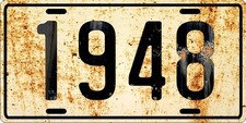 Dodge, Ford or Chevrolet antique vehicle 1948 Weathered License plate picture