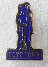 Boys Town Pin He Ain’t Heavy Blue Enamel Support Brotherhood Lapel Badge picture