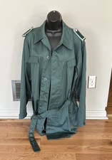 1980s East German olive army raincoat military coat trenchcoat No Tags or Labels picture
