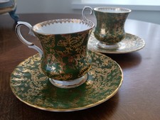 One GREEN Gilt Elizabethan Fine Bone China Cup & Saucer picture