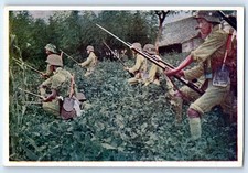 China Postcard Japanese Soldiers with Bayonet Russo-Japan War c1930's Vintage picture