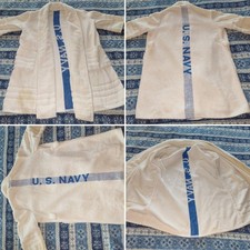 VTG 1940s-era WW2 US Navy Towel, made into childs bathrobe, UNIQUE picture