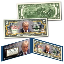 Donald Trump Presidential Official MUGSHOT Genuine Color $2 Two-Dollar U.S. Bill picture