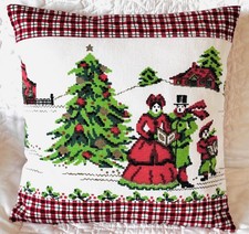 Vintage Parisian Prints Christmas Tablecloth Pillow Cover - Christmas Sampler picture