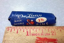 Vintage DeLong Hair Pins - new old stock, black invisible, in original package picture