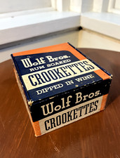 Vintage 1950s Wolf Bros Rum Soaked Crookettes Cigar Box, 5 five cents picture