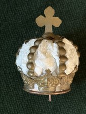 Antique Mexican Or Guatemalan Devotional Santo Figure Crown, c.1780-1830 picture