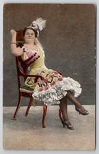 1908 Vintage Can-Can Dancer Postcard Venice NY Postmark Theatrical Performer picture