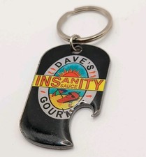 DAVE'S GOURMET INSANITY SAUCE HALL OF FLAME Bottle Opener Keychain Key Ring picture