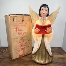 VTG BECO Choir Angel Girl Singer Blow Mold w/ Original Box Christmas 60’s RARE picture