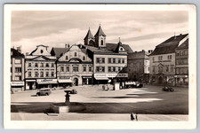 RPPC Klatovy Czech Republic Town Square Namesti Miru Bohemia Postcard picture