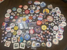 Huge Vintage Political Camp Button Pin Lot 140+ Reagan Trump Clinton ERA RARE picture