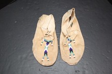Vintage Native American Sioux Leather Beaded Moccasins 12.5
