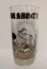 NEW 22k Gold Vintage Grand Tetons Jackson Hole Wyoming Souvenir Drinking Glass  picture