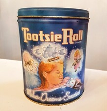 Tootsie Roll Blue Makes Dreams Sweeter Collector Tin Can 16 oz limited edition 7 picture