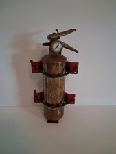 Vintage NON-WORKING Stop Fire Inc. Brass Fire Extinguisher W/ Amerex Wall Mount. picture