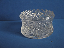 HIGBEE STYLE PATTERN GLASS CLEAR OPEN SALT CELLAR, c1910-1915 picture