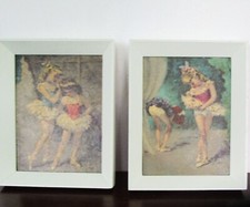 Cyndey Grossman Art 50s Mcm Wall Decor Ballerinas White Wood Frames Cottage Vtg picture