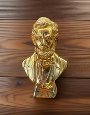 Avon Abraham Lincoln Bust Everest After Shave Bottle (Empty) Golden Vintage 1979 picture