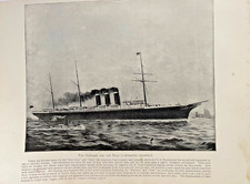 1898 Vintage Illustration Converted Cruisers Harvard & Yale Spanish War picture