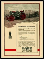 Vtg. Look 1922 Case Threshing New Metal Sign: Tractors  12 x 16