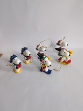 Vintage Peanuts Snoopy Woodstock Christmas Ornaments PVC Figurines Vtg Lot of 6 picture