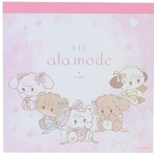 Mikko Illustrations Lil ala mode Pink Square Memo Pad Made in Japan Funbox picture
