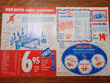 1960's Red Devil Fireworks Fold out Brochure - Price List 8 1/2