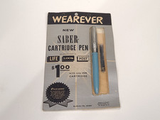 Vintage Wearever SABER Cartridge Pen in Blue - New in Old Worn Package picture