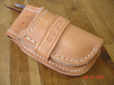 VINTAGE BUCK KNIFE 112 CUSTOM LEATHER SHEATH TAN LEATHER NO KNIFE picture