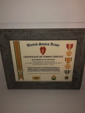 25TH INFANTRY DIVISION [VIETNAM] CERTIFICATE OF COMBAT SERVICE / Commemorative picture