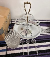 Vtg MCM Kromex Vogue Chip-n-Dip Carousel Server #832-21 w/ Original Box Manual picture